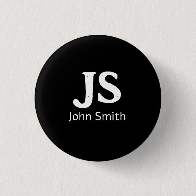 Customizable personal initials 1 inch round button (Front)