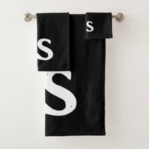 Customizable personal initials bath towel set