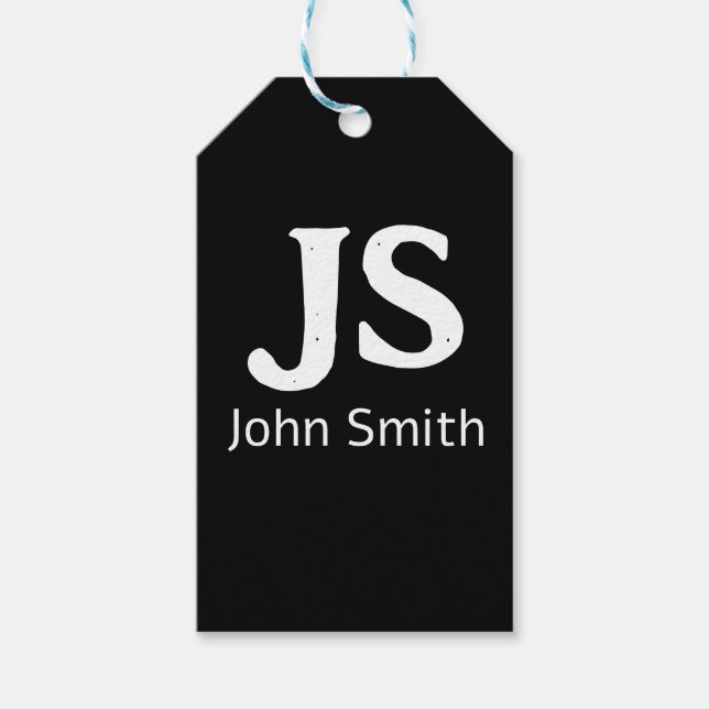 Customizable personal initials gift tags (Front)
