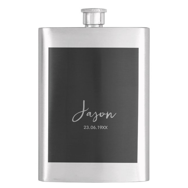 Customizable personal initials hip flask (Front)
