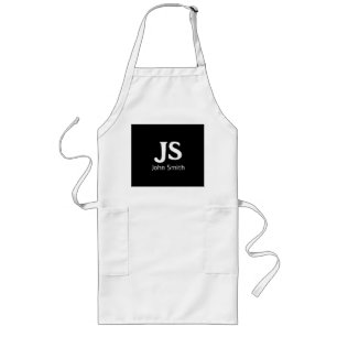 Customizable personal initials long apron