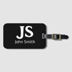 Customizable personal initials luggage tag