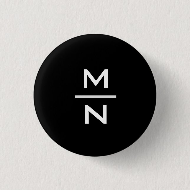 Customizable personal monogram 1 inch round button (Front)