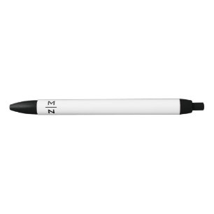 Customizable personal monogram black ink pen