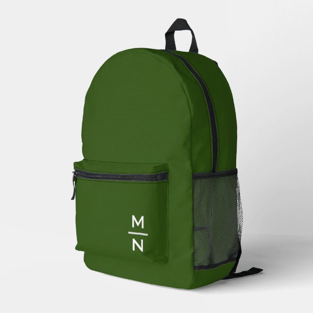 Customizable personal monogram printed backpack (Back Corner Right)