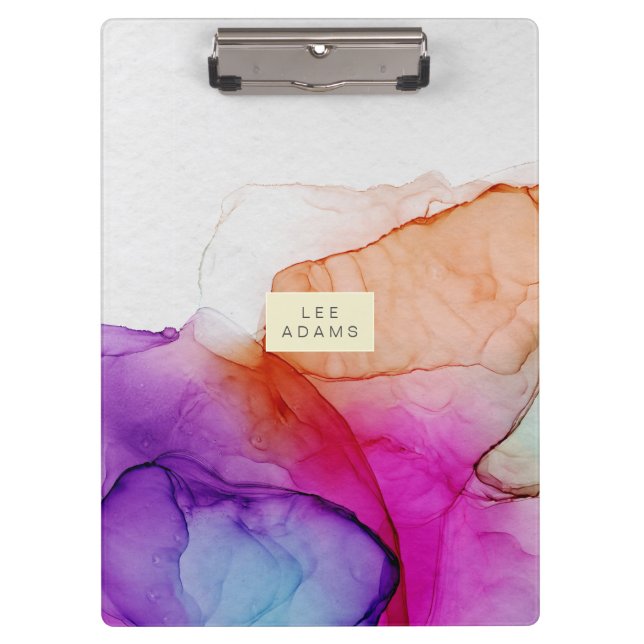 Customizable Personal Name Contemporary Design Clipboard (Front)