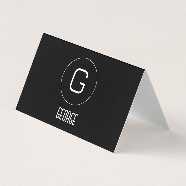 Customizable personal name logo  business card (Front)