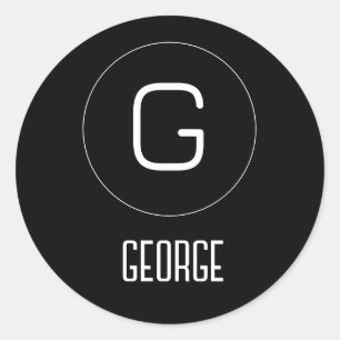 Customizable personal name logo  classic round sticker