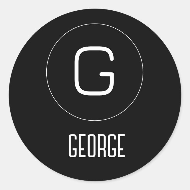 Customizable personal name logo  classic round sticker (Front)