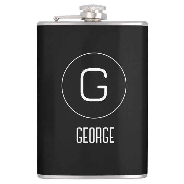 Customizable personal name logo  hip flask (Front)