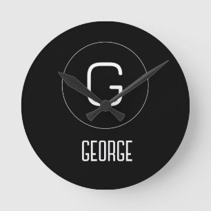 Customizable personal name logo round clock
