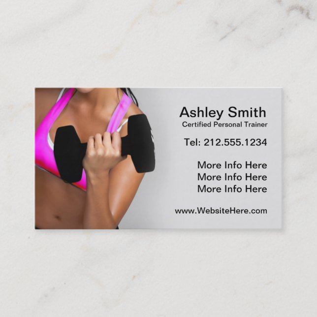CUSTOMIZABLE Personal Trainer Business Card (Front)