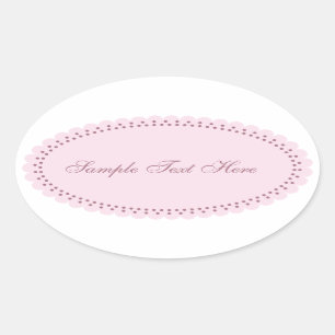 Customizable personalise beauty elegant pink oval sticker