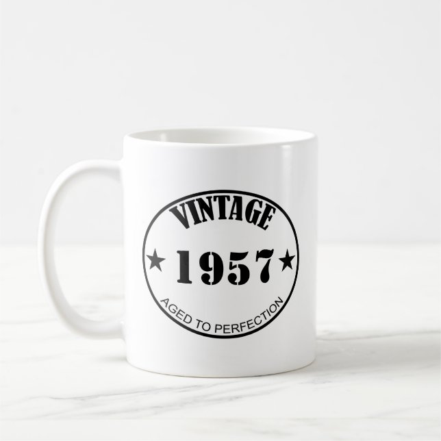 Customizable personalizable Vintage aged Mug (Left)