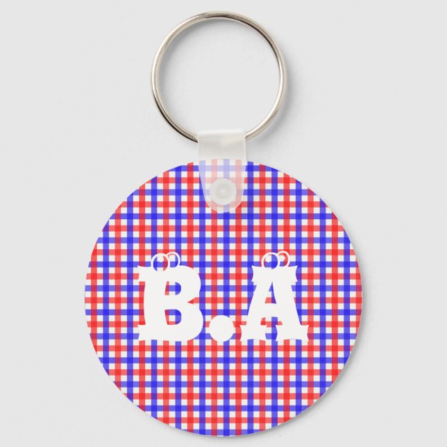 Customizable Personalize Initials Cute Keychain (Front)