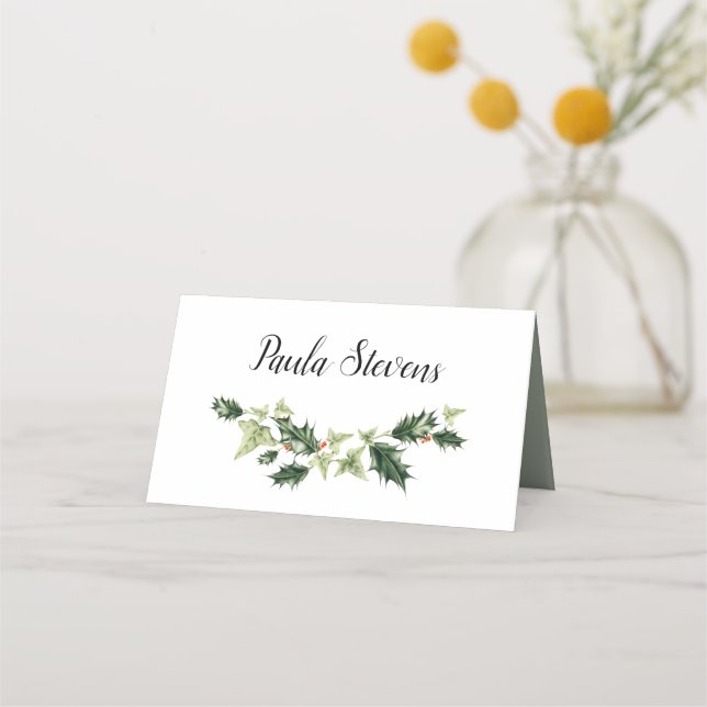 Customizable Personalized Christmas Place Card (Front)