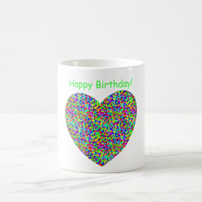 Customizable Personalized Confetti Heart Mug (Center)