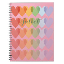 Customizable Personalized Cute Hearts Rainbow 