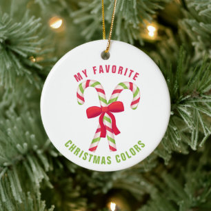 Customizable Personalized Favourite Colour Christm Ceramic Ornament