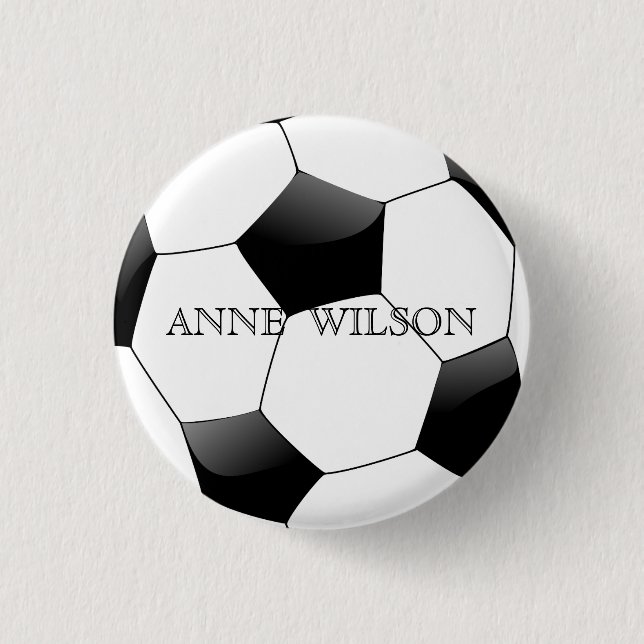 Customizable Personalized Football Soccer Ball 1 Inch Round Button (Front)