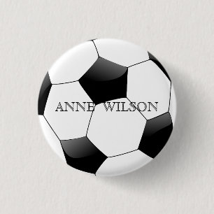 Customizable Personalized Football Soccer Ball 1 Inch Round Button