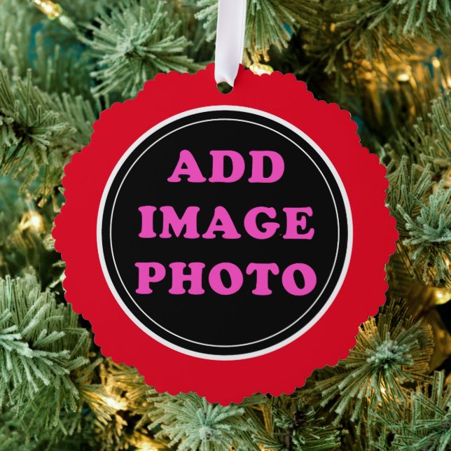 Customizable Personalized Image Photo Ornament Card (Insitu (Tree))