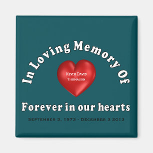 Customizable Personalized Memorial Magnet