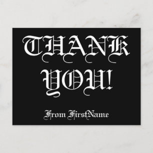 Customizable, Personalized "THANK YOU!" Postcard