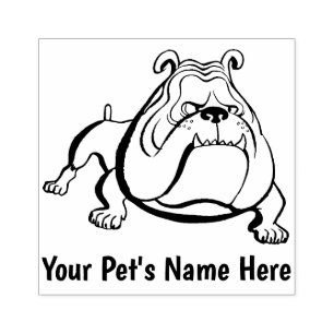 Customizable Pet Bulldog Rubber Stamp