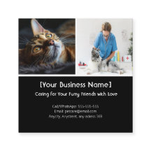 Customizable Pet Care Business Card with Photos 