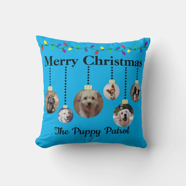 Customizable Pet Christmas Ornament Pillow (Front)