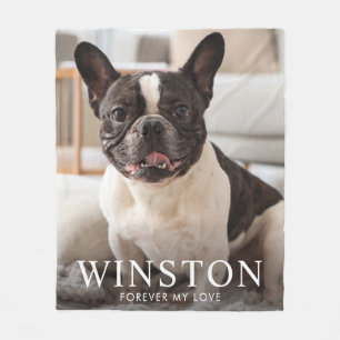 Customizable Pet Dog Memorial Photo Keepsake Fleece Blanket