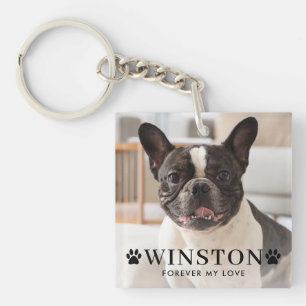 Customizable Pet Dog Memorial Photo Keepsake Keychain