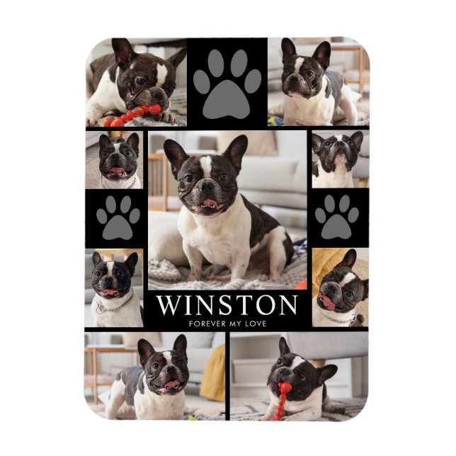 Customizable Pet Dog Memorial Photo Keepsake Magnet (Vertical)
