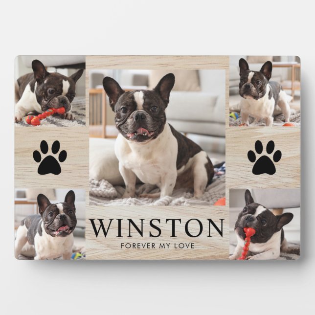 Customizable Pet Dog Memorial Photo Keepsake Plaque (Front)