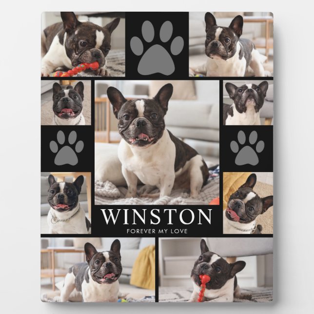 Customizable Pet Dog Memorial Photo Keepsake Plaque (Front)