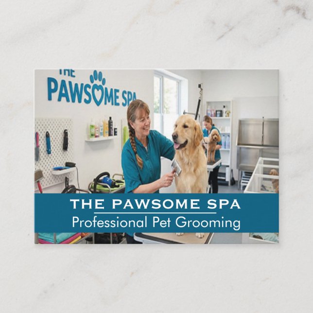 Customizable Pet Groomer Business Card (Front)
