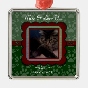 Customizable Pet Memorial  Metal Ornament