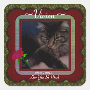 Customizable Pet Memorial  Square Sticker