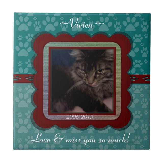Customizable Pet Memorial  Tile (Front)