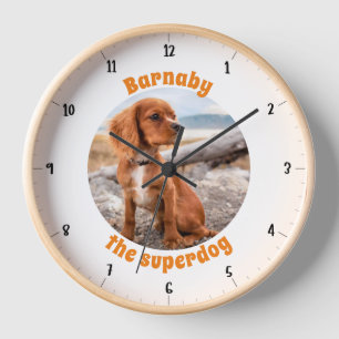 CUSTOMIZABLE PET NAME PHOTO LARGE CLOCK