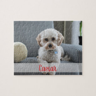 Customizable Pet Photo and Name Jigsaw Puzzle