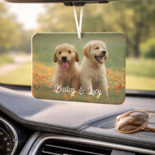 Customizable Pet Photo With Customizable Name Text Air Freshener