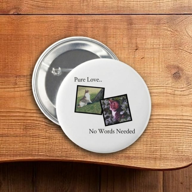 Customizable Pet Pin Button (Fully customizable pins with photos for pet lovers)