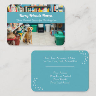 Customizable Pet Shop Business Card – Light Blue