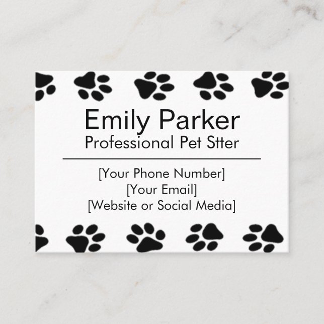 Customizable Pet Sitter Business Card  (Front)