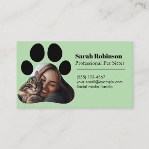 Customizable Pet Sitter Business Card with Photo