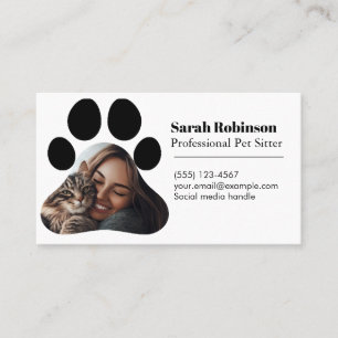 Customizable Pet Sitter Business Card with Photo 