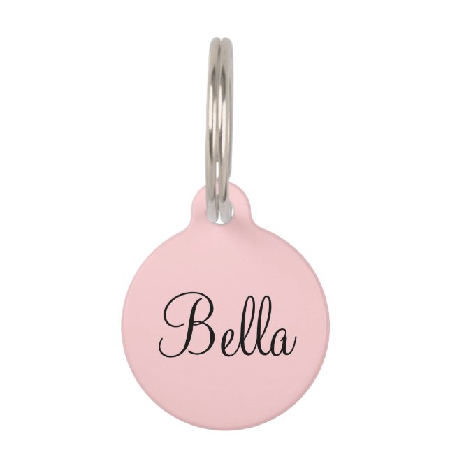 Customizable pet tag pink with heart (Front)