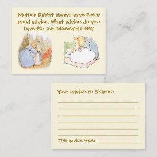 Customizable Peter Rabbit Baby Shower advice cards